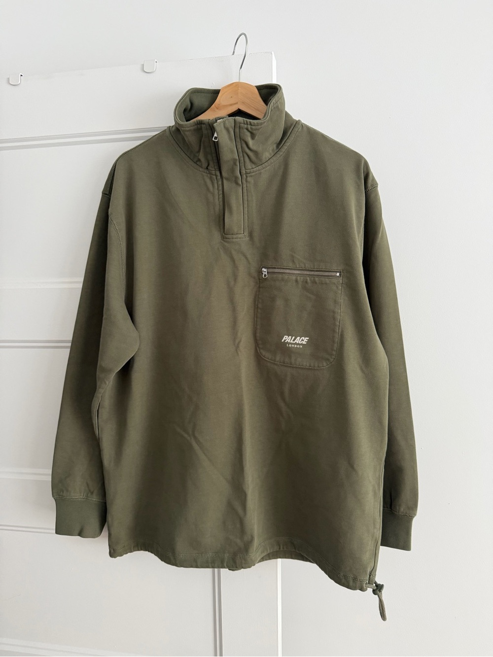 PALACE Olive Green Zip Quarter Zip Pullover